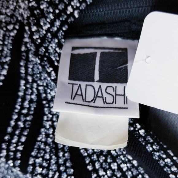 TADASHI SHOJI Vintage Sequin Illusion Sheer Black Sweetheart NL Evening Top 14 - Picture 6 of 10